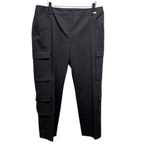 St John Black Cropped Cargo Pants Size 12